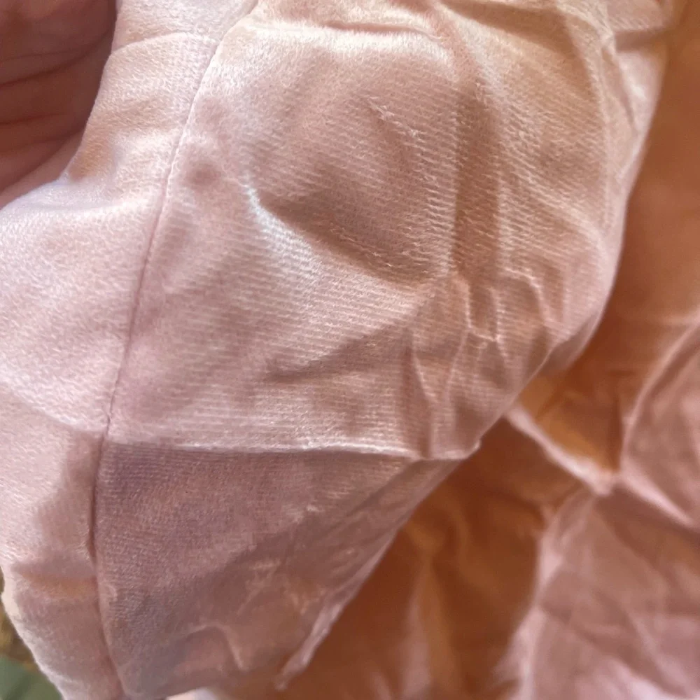 Soft Pink Velvet Ottoman Cover